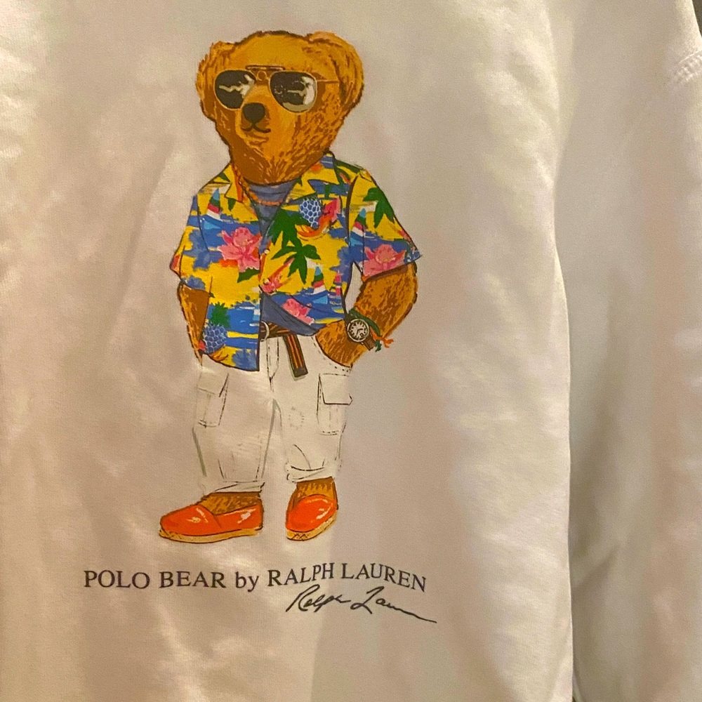 Ralph Lauren Polo Bear Fleece Sweatshirt - Size 7 Kids
